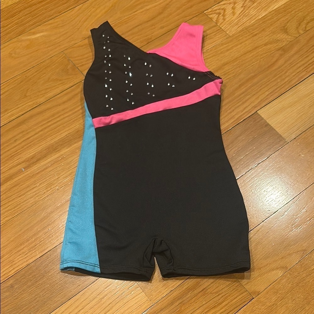 Danskin Black and Pink Leotard with Rhinestones